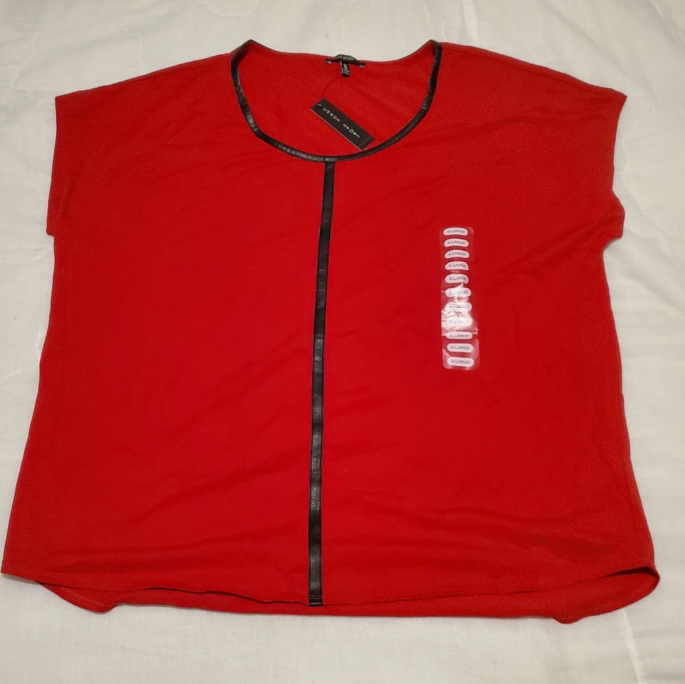 NWT Women's Red Sleeveless Shirt Chemise Vest Chaus Sport XL NEW! - Picture 5 of 8